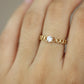 Anillo solitario de corazones #P12
