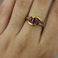 Oval-cut ruby ring