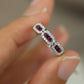Princess-cut ruby ring