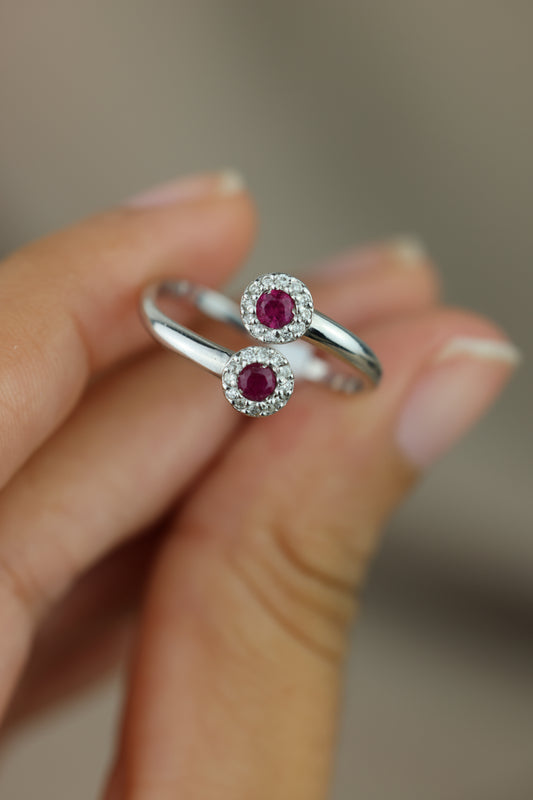 Two-ruby ring