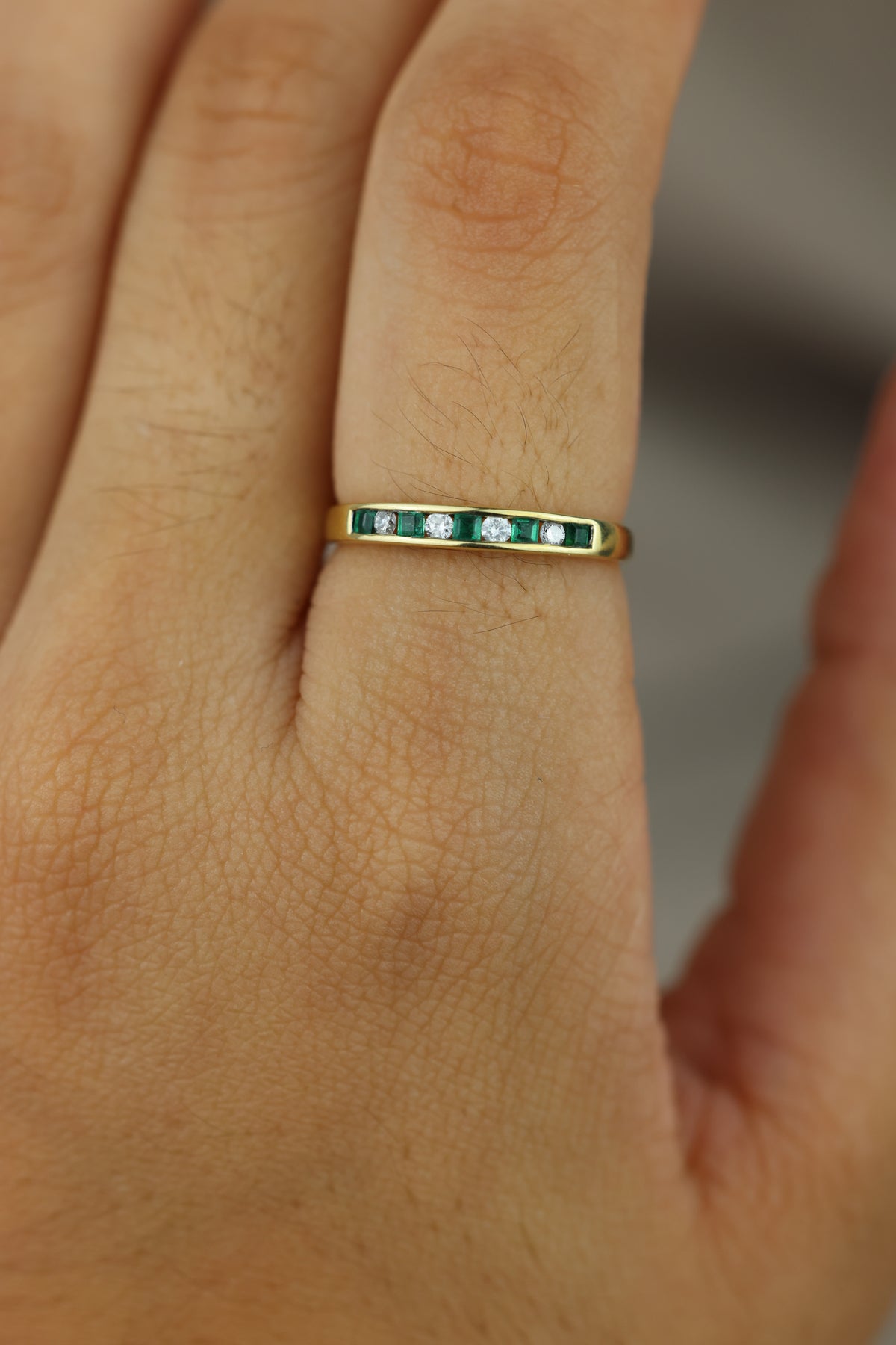 Emerald & diamond band