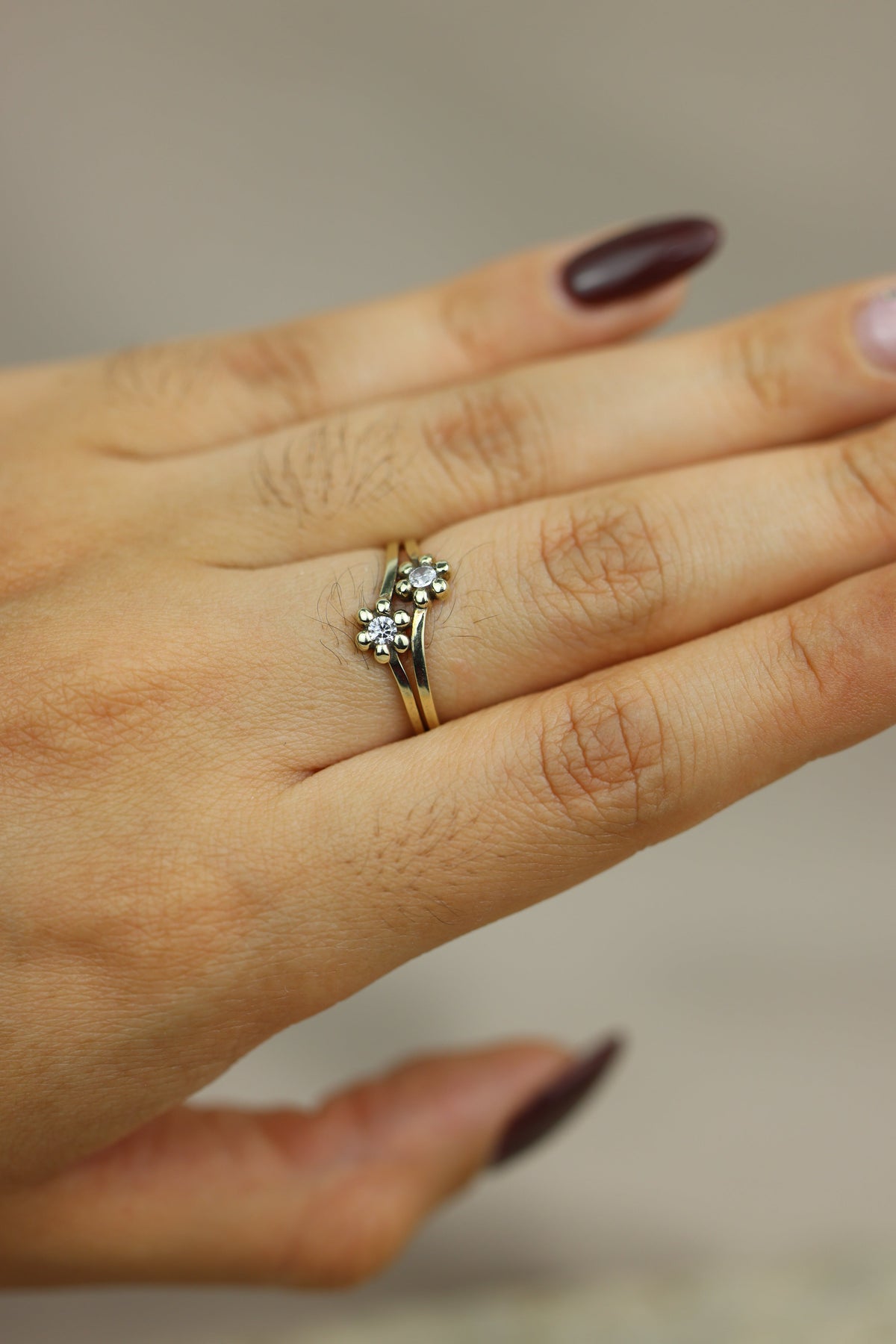 Anillo doble flor #558