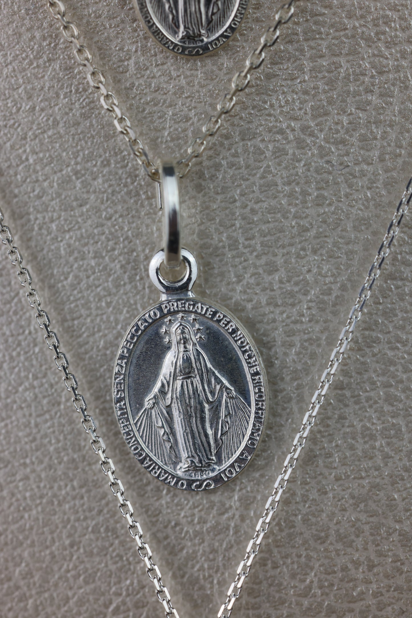 Medalla de la Milagrosa con cadena tejido mini rolo #222|#223|#224