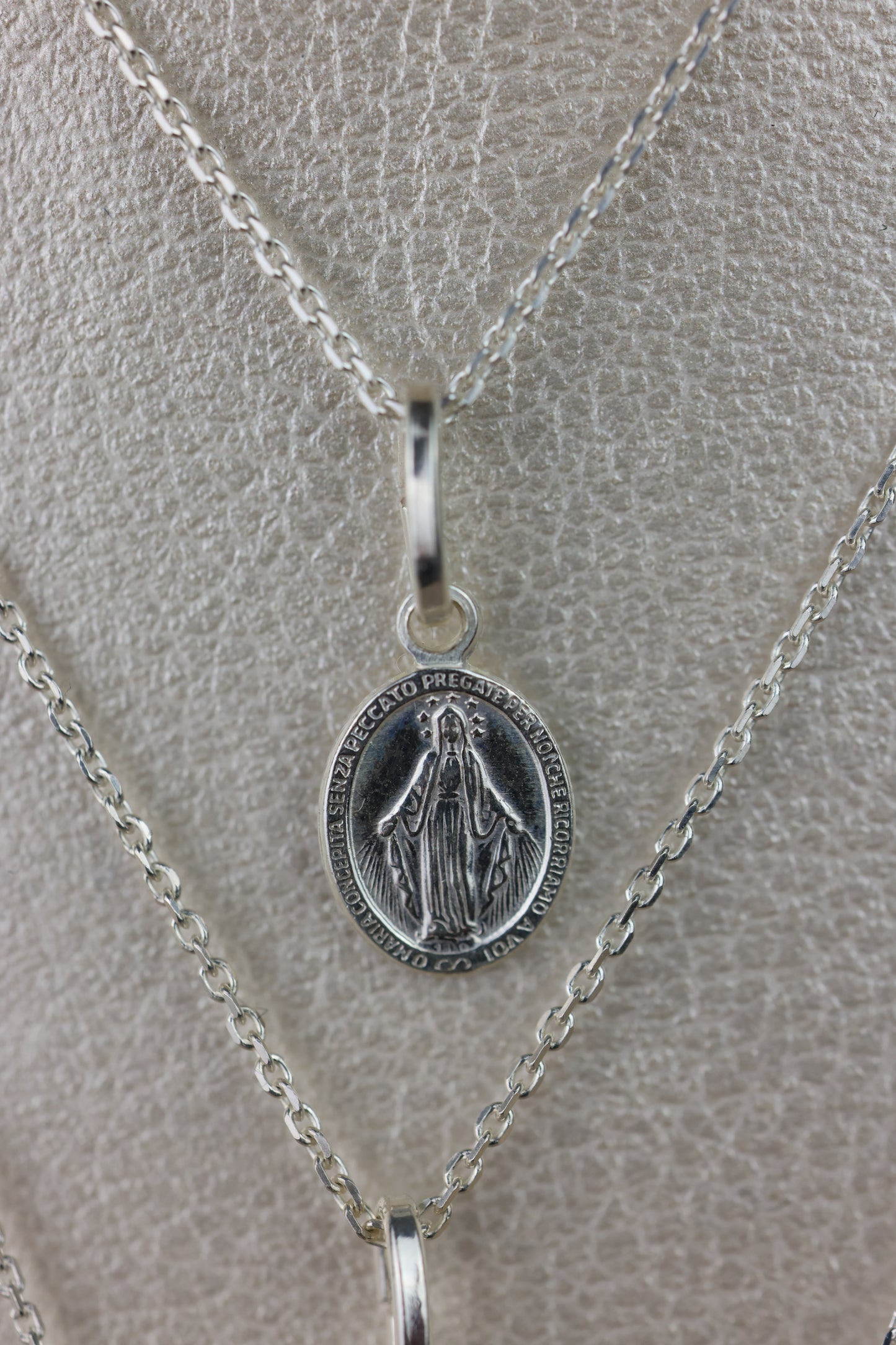 Medalla de la Milagrosa con cadena tejido mini rolo #222|#223|#224
