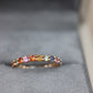 Anillo infinity de zafiros de colores y diamantes en los bordes #21393