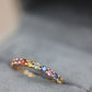 Anillo infinity de zafiros de colores y diamantes en los bordes #21393
