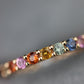 Anillo infinity de zafiros de colores y diamantes en los bordes #21393