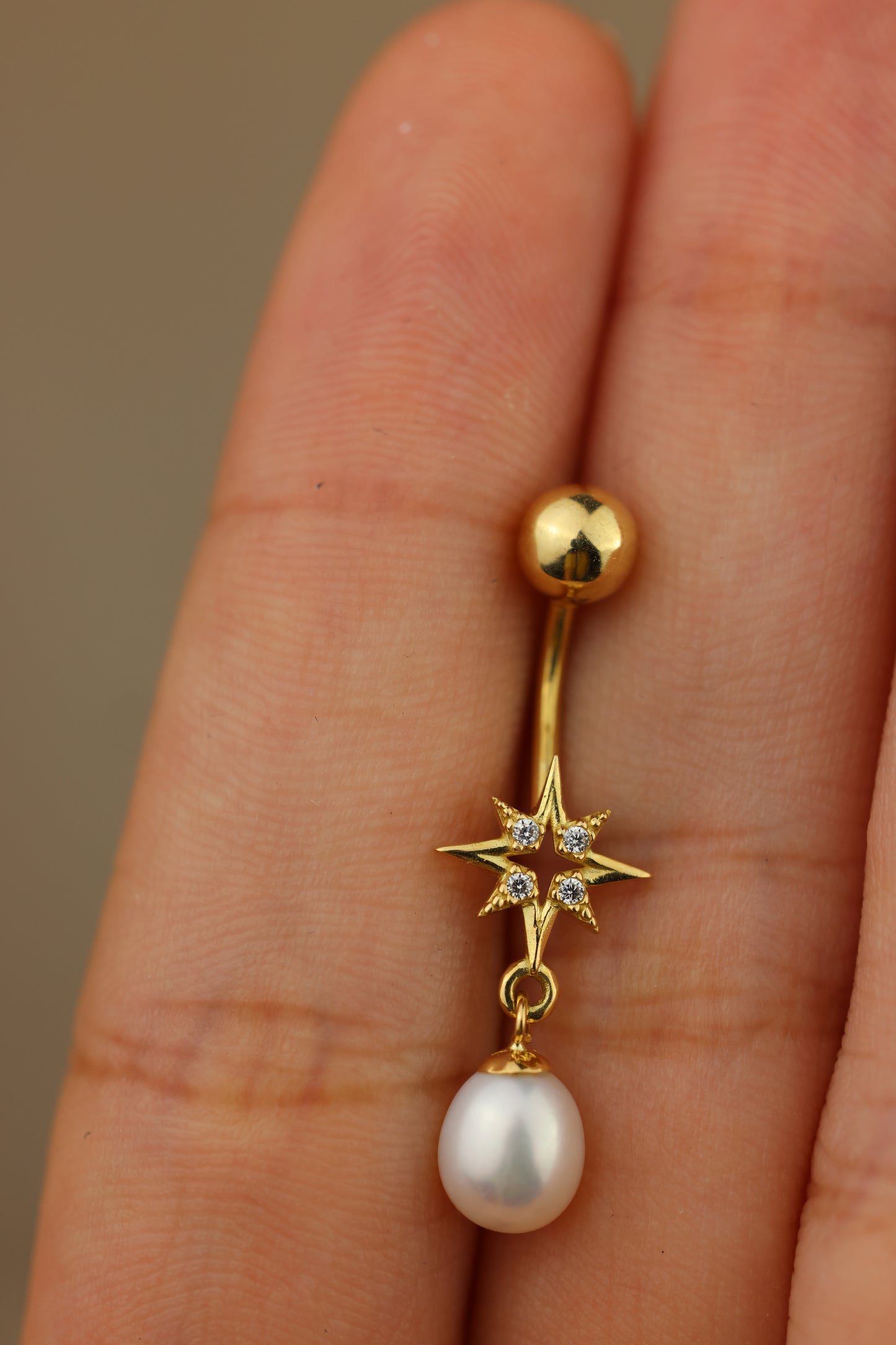 Piercing de ombligo de perla #506