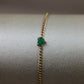 Pulsera o/a tejido gourmet con corazón de esmeralda en el centro #3496