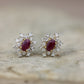 Earrings Ruby & diamond tipo copo de nieve O/A #15010