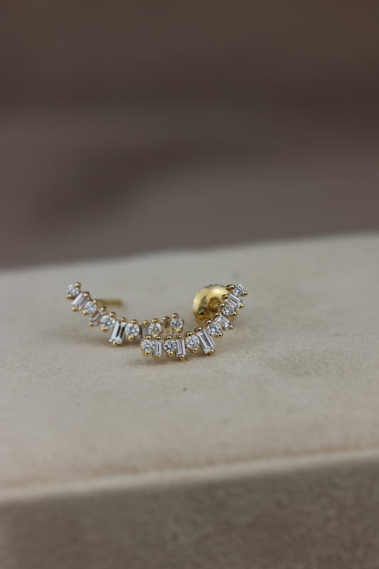 Diamond piercing - curvi con corte baguette y redondo #14681