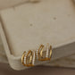 THREE CLAW EARRING, lineas de oro y lineas con diamante #14887