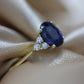 Sapphire ring with diamonds