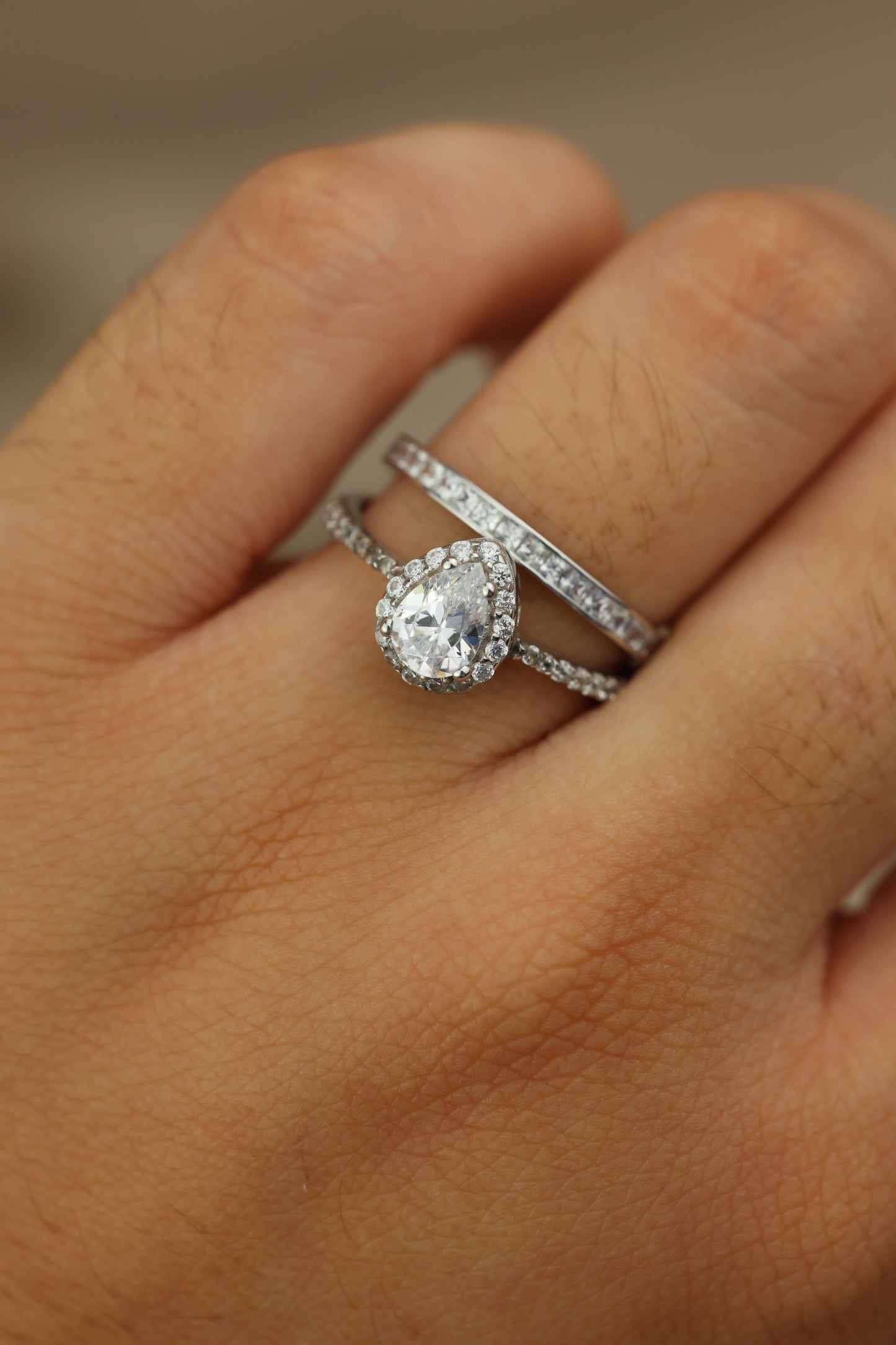 Duo de matrimonio en oro blanco #371