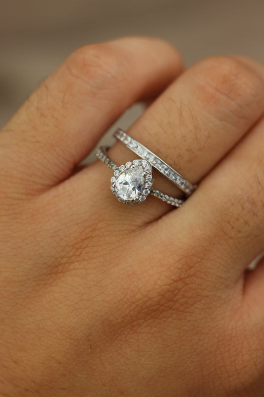 Duo de matrimonio en oro blanco #371