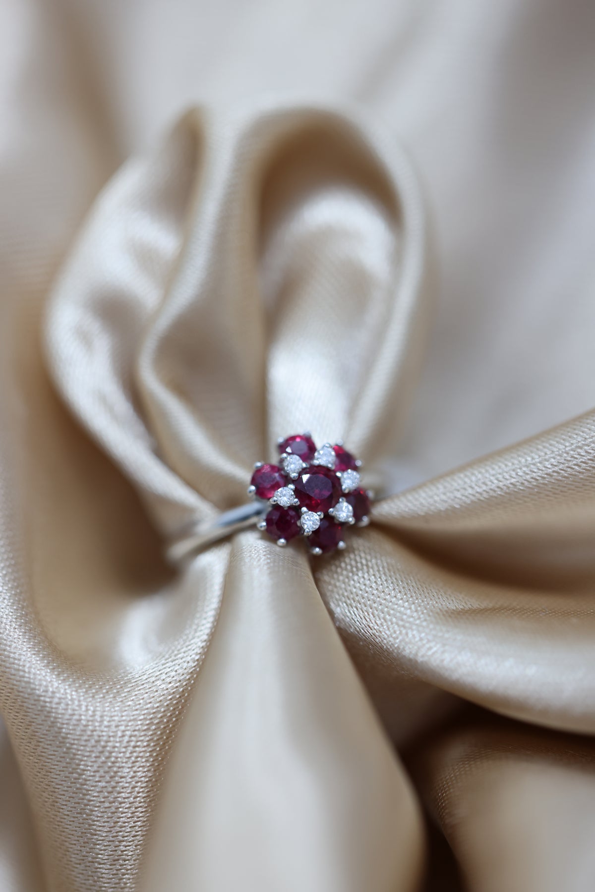 Ruby flower ring