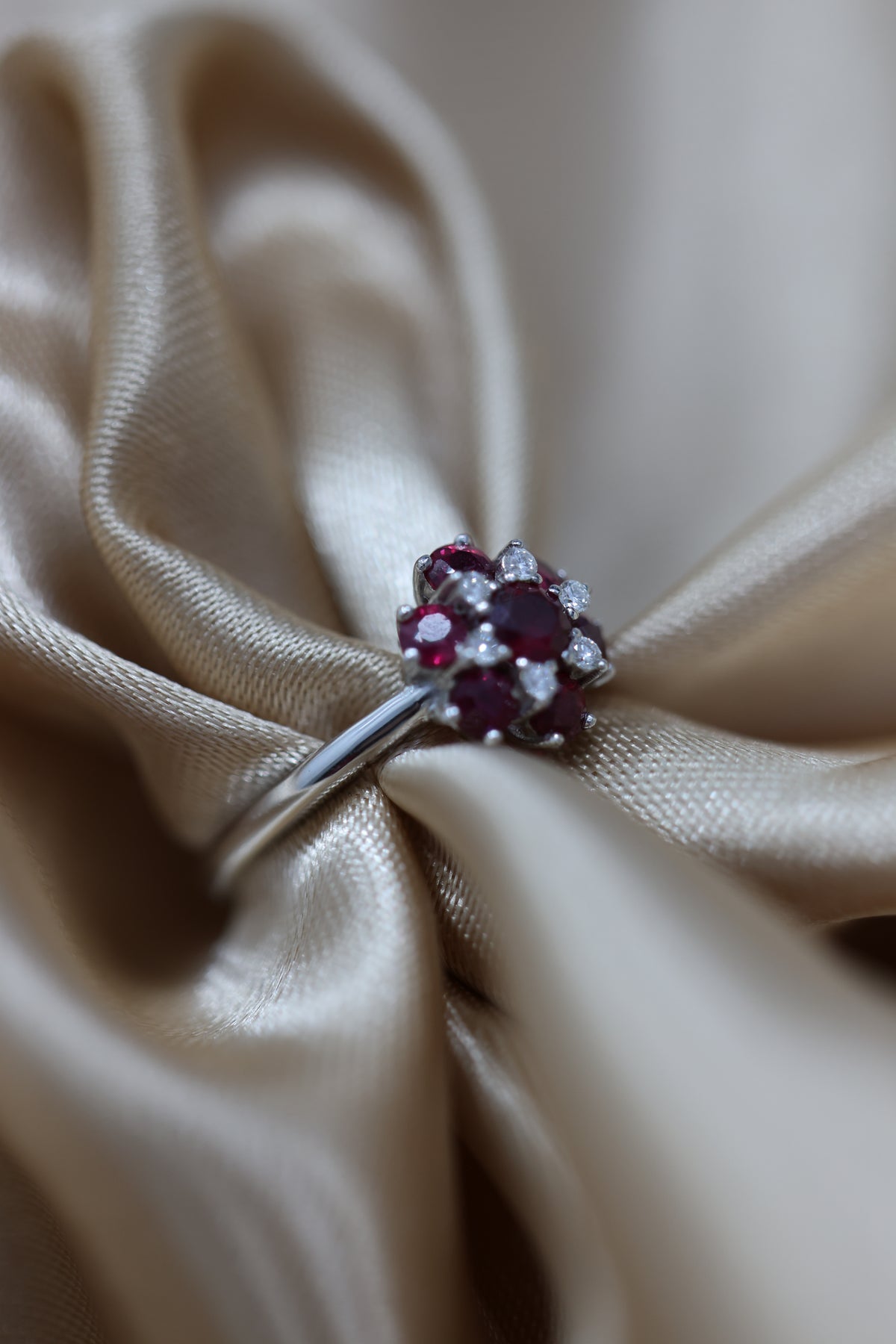 Ruby flower ring