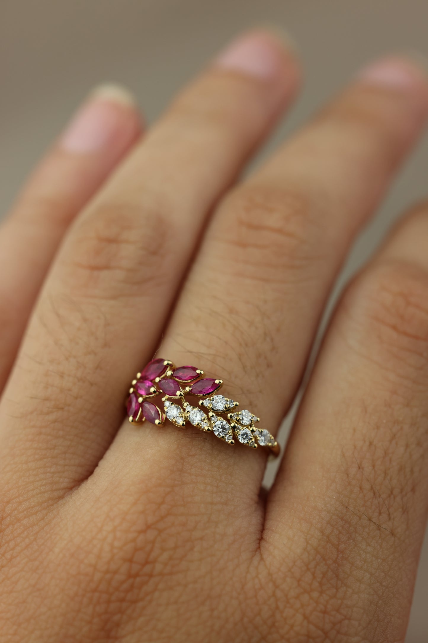 Ruby diamond ring #22234