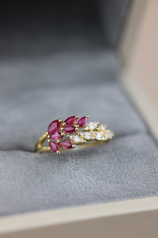 Ruby diamond ring #22234