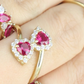 Anillo doble corazón 10k