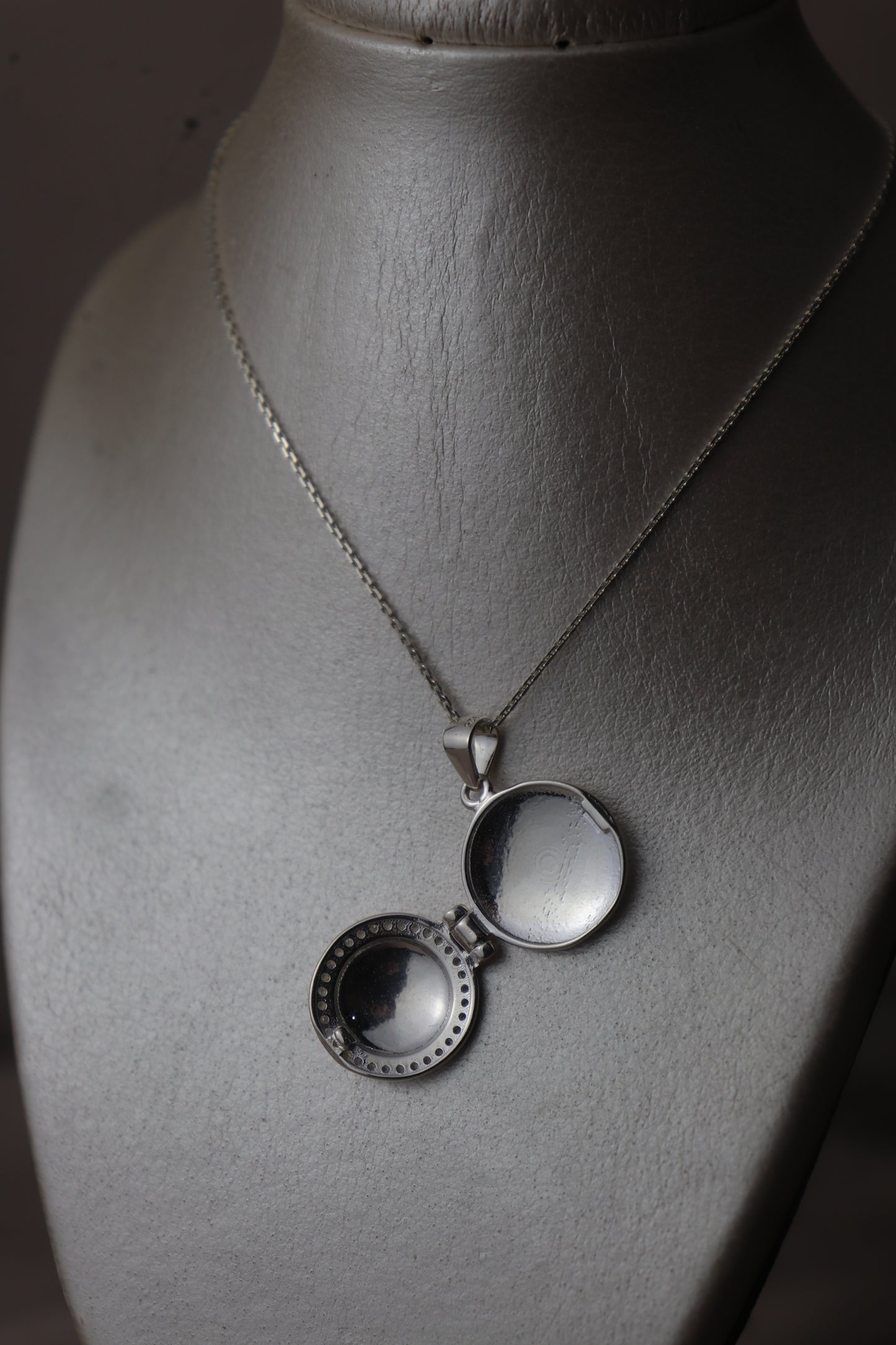 Dije relicario circular con circones personalizable #111