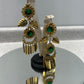 Zarcillos con piedras verdes y brillos #pt5