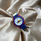 Reloj azul con detalles rojo #A61