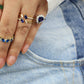 Anillo de Zafiro de gota con diamantes #A13