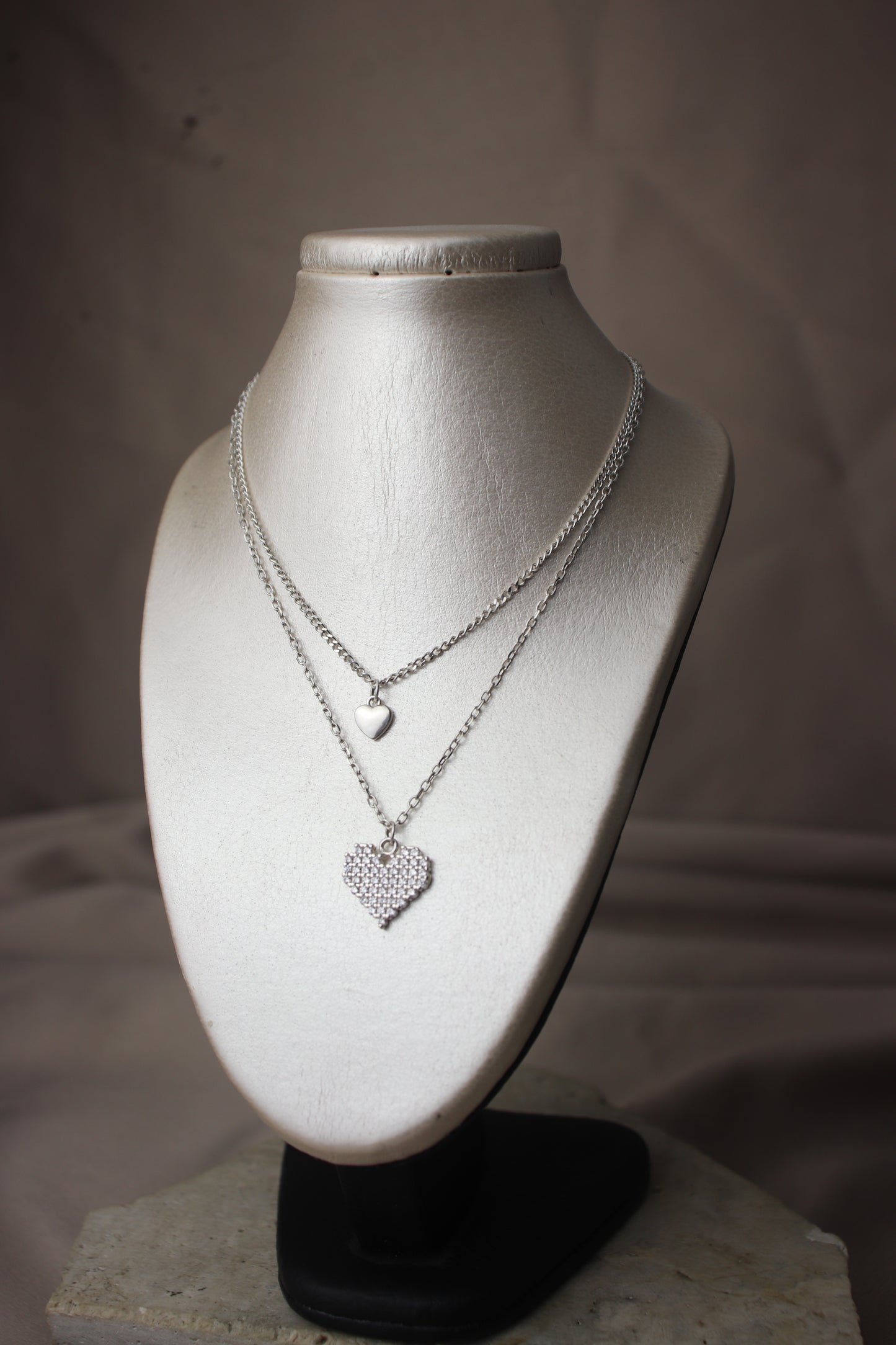 Collar con 2 corazones #120