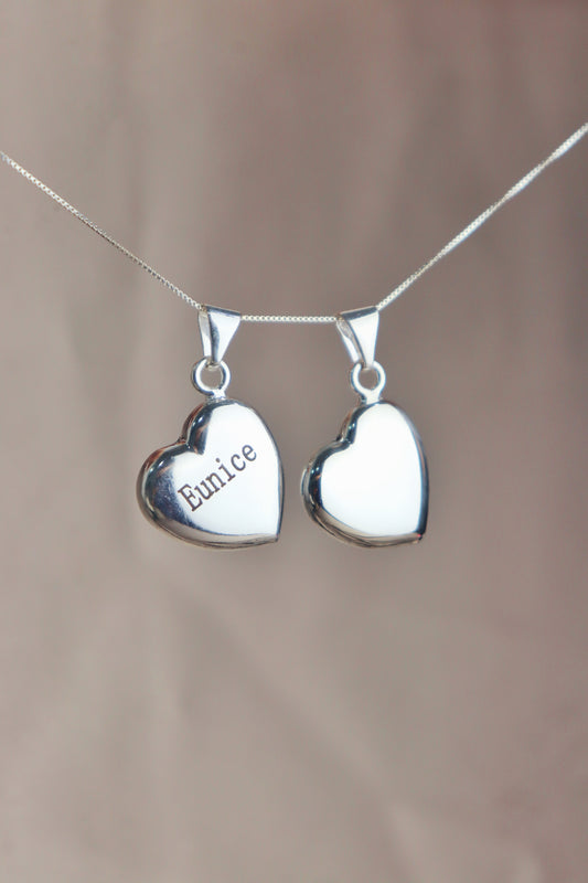 Dije de corazón liso personalizable #124