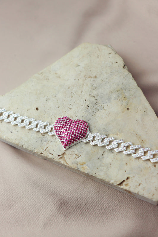 Pulsera de corazón con circones #127