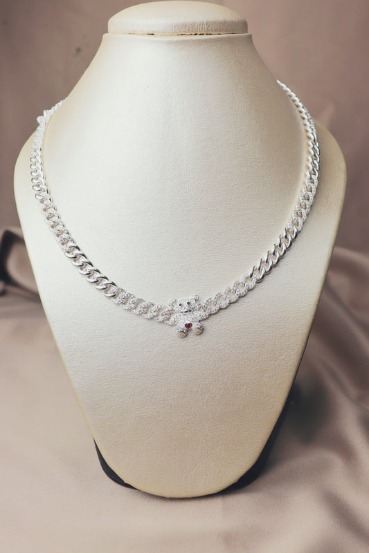 Cadena con tejido cubano y circones #128