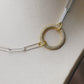 Cadena paper clip con dije circular