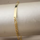 Pulsera fígaro con placa 10k #35