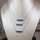 Cadena con dije rectangular azules - plata #81