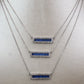 Cadena con dije rectangular azules - plata #81