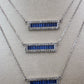 Cadena con dije rectangular azules - plata #81