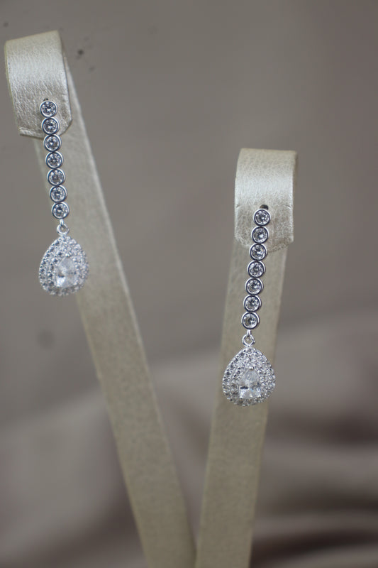 Aretes largos de gota - plata #75
