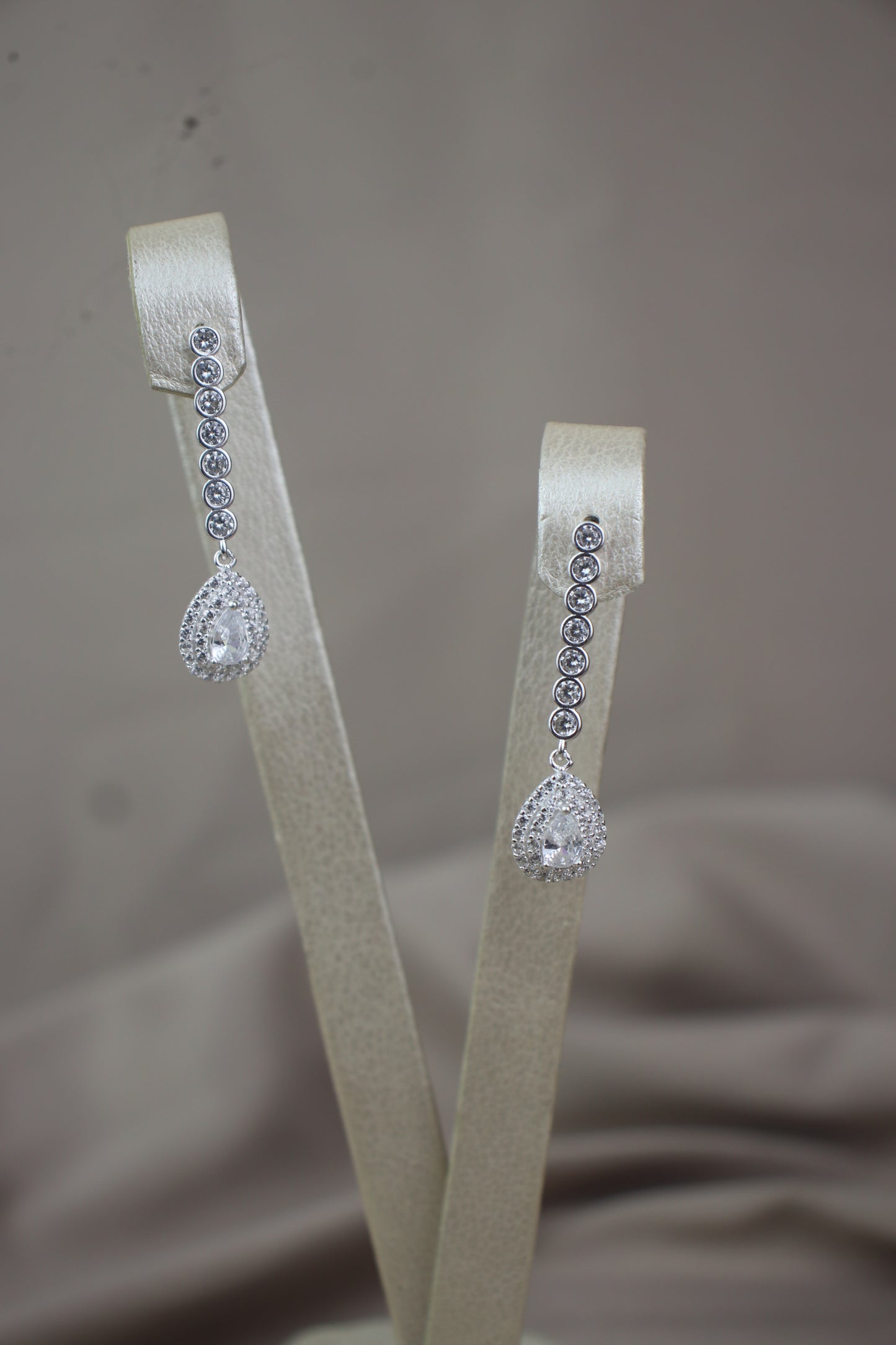 Aretes largos de gota - plata #75