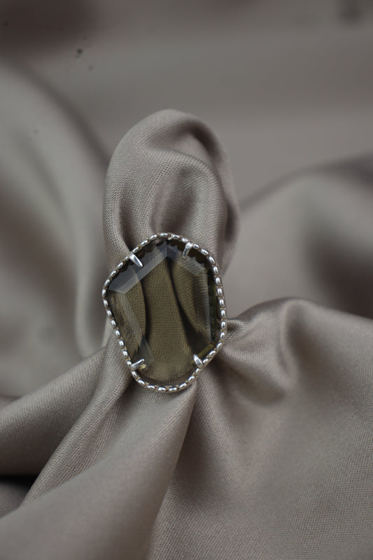 Anillo facetado - plata #73