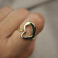 Anillo medio corazon - plata #84