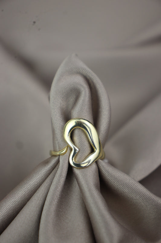 Anillo medio corazon - plata #84