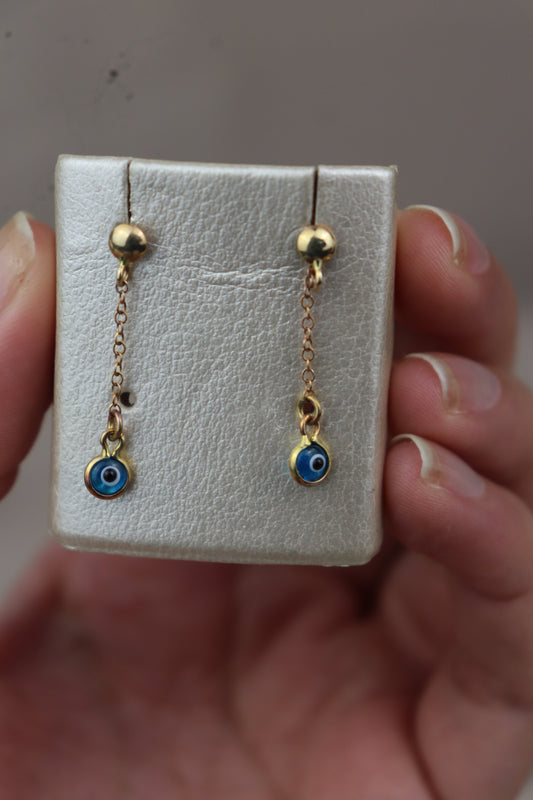 Aretes ojito turco 18k #94