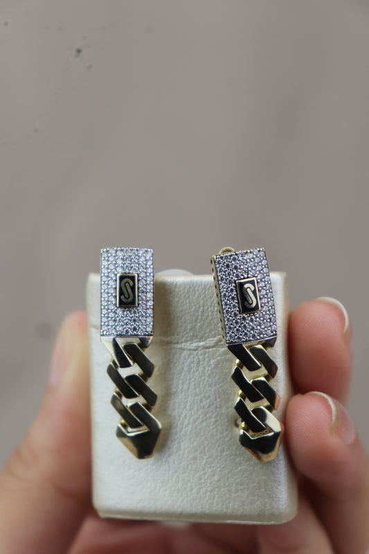 Earrings Monaco Chain Pave #88