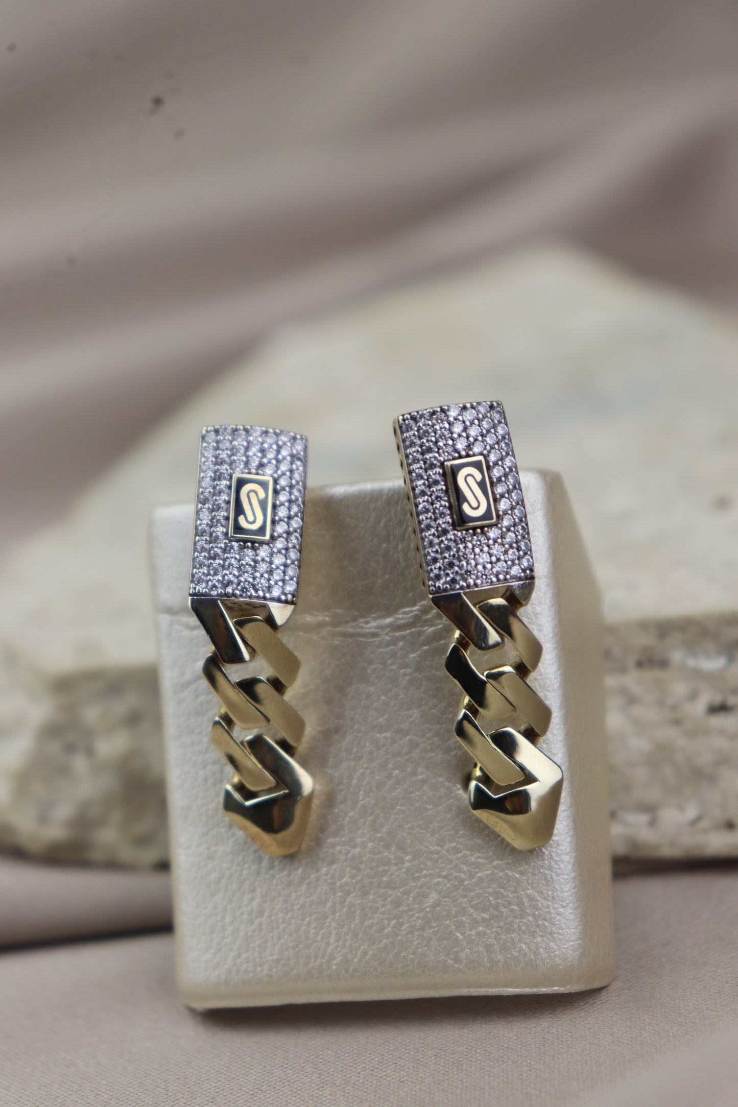 Earrings Monaco Chain Pave #88