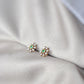 Aretes de flor con diamantes y esmeralda #17