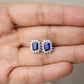 Aretes con diamantes y zafiros en oro blanco#18