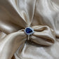 Anillo de Zafiro de gota con diamantes #A13