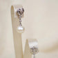 Aretes largos de 18K en oro blanco con perlas y diamantes#05