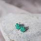 Aretes de oro de 18K flor de esmeralda#12